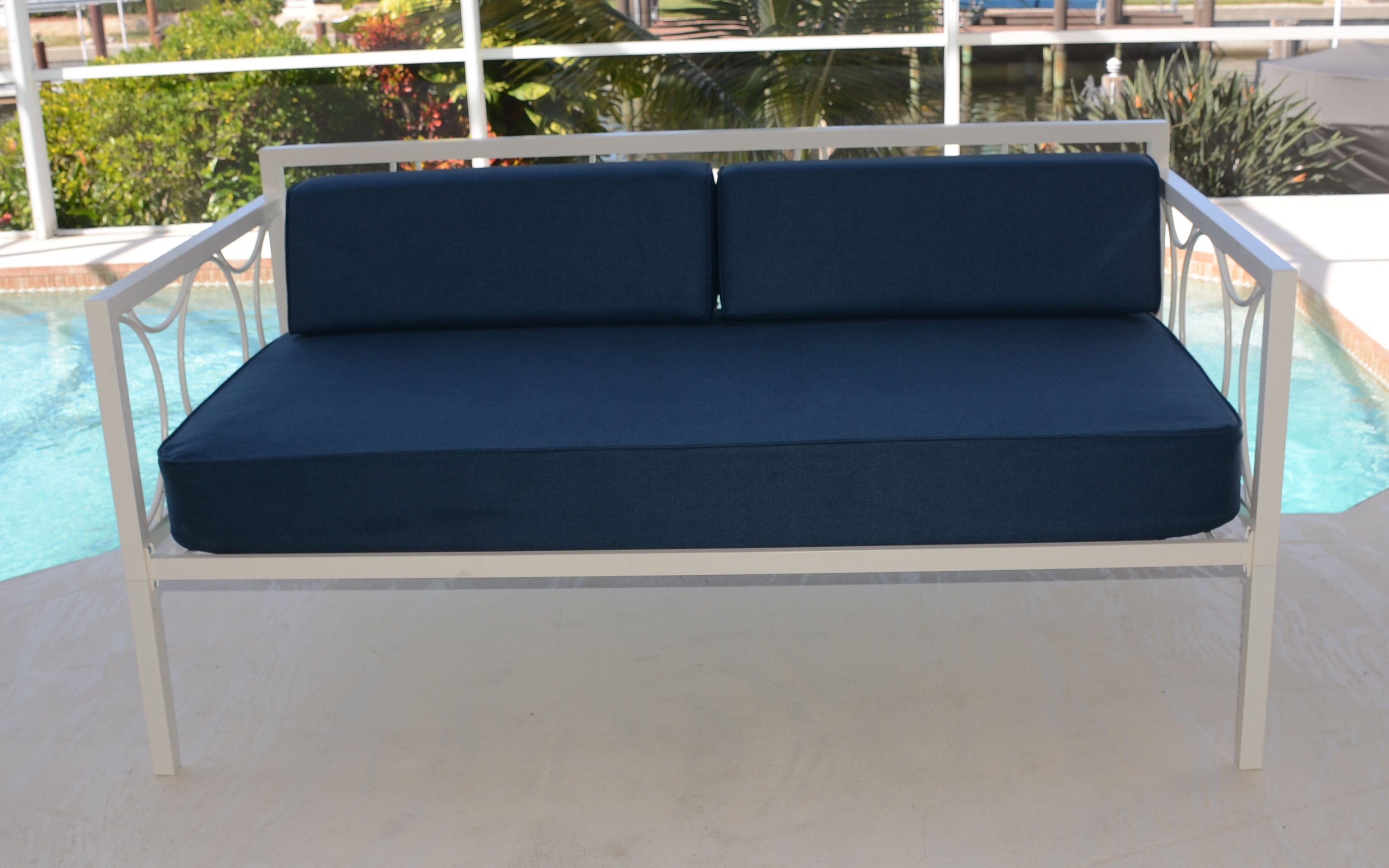 Daybed Matching Tailored Fitted Cover twin (COMPLETE SET). Lepap-Navy-Blue.