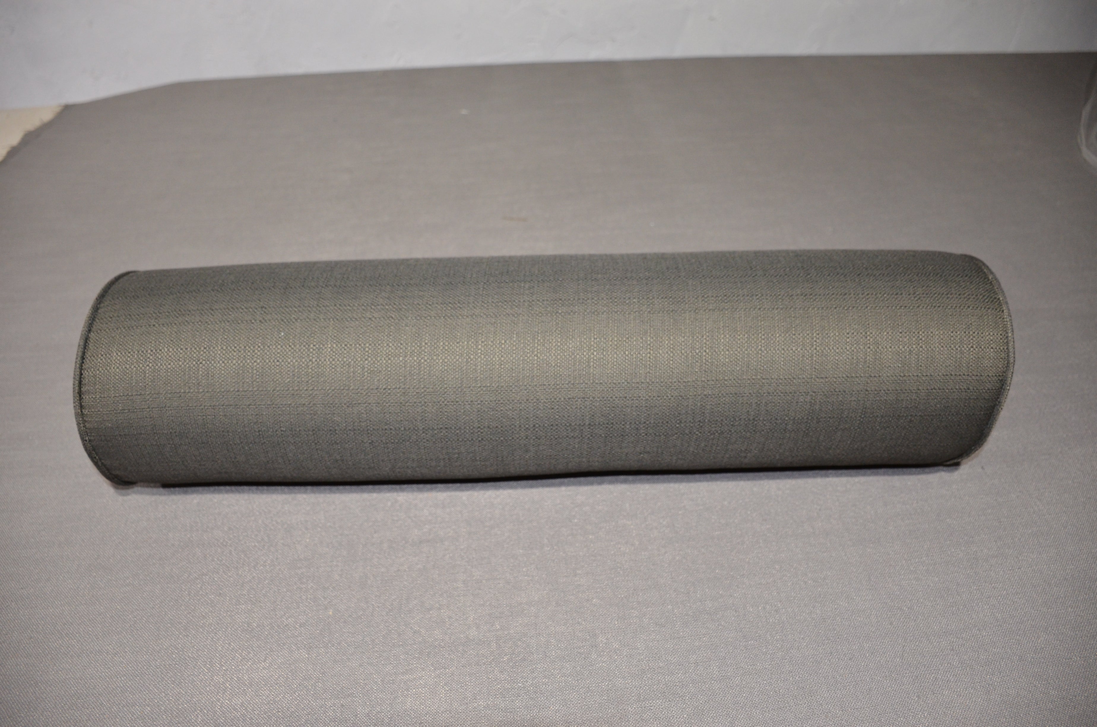 Round Bolster Pillow Cover . Linen Graphite-234.