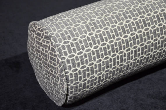 Round Bolster Pillow Cover. Linen-Grey.